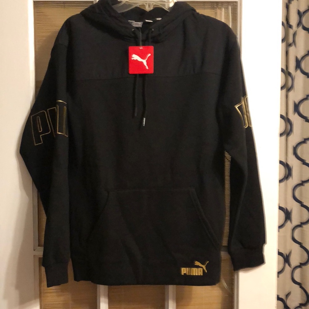 NWT PUMA MENS HYBRID GOLD LOGO HOODIE SZ SMALL